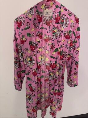 Printfresh Pink Cocktail & Citrus Print Robe